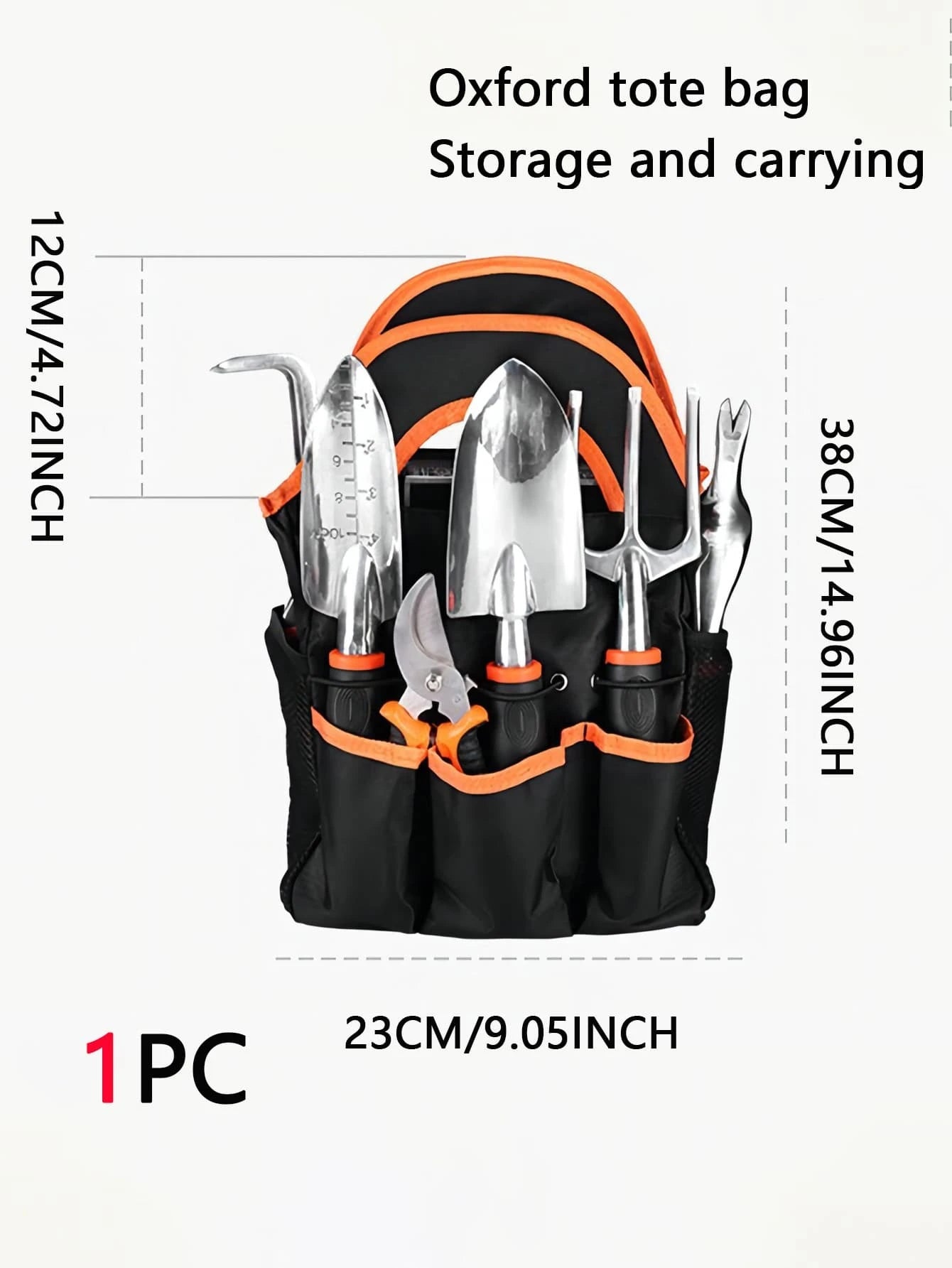 8Pcs/Set Stainless Steel Garden Tool Set with Silicone Dual-Color Handle, Suitable for Gardening/Outdoor Camping