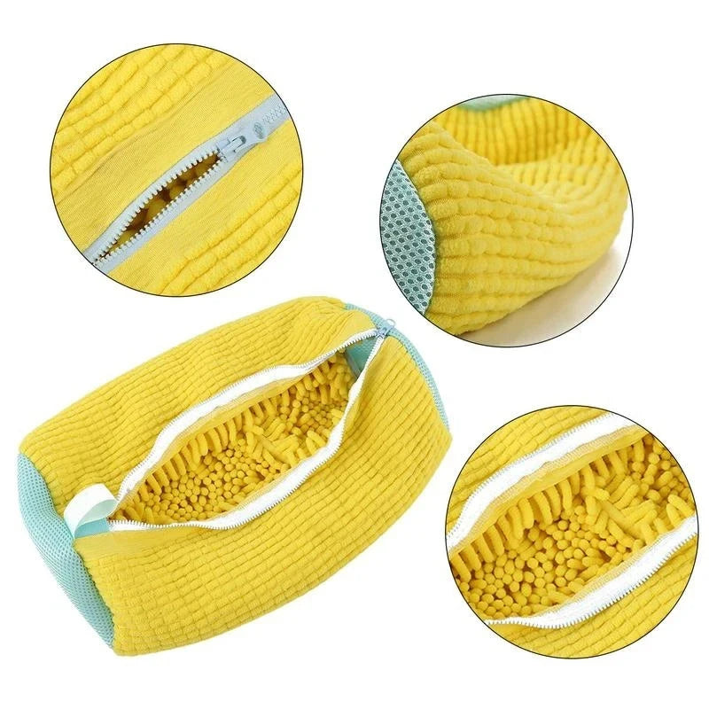 Cotton Washing Shoe Bag Set - Durable Laundry Organizer with Fluffy Fibers for Easy Dirt Removal and Anti-Deformation Protection
