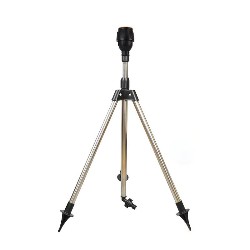 360-Degree Garden Automatic Rotating Sprinkler Stainless Steel Tripod Set Irrigation Stand Water Jet Garden Lawn Sprinkler Tool