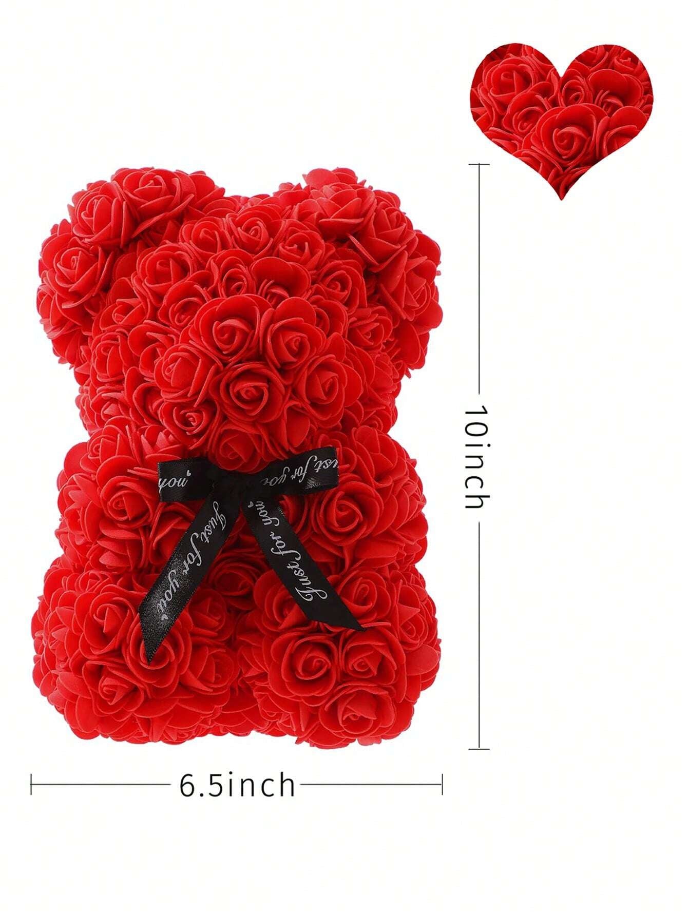 Eternal Rose Bear Valentine'S Day Gift PE Foam Flower Bear Creative Embrace Rose Bear, Table Decoration,Centerpieces,Artificial Flowers,Plastic Flowers