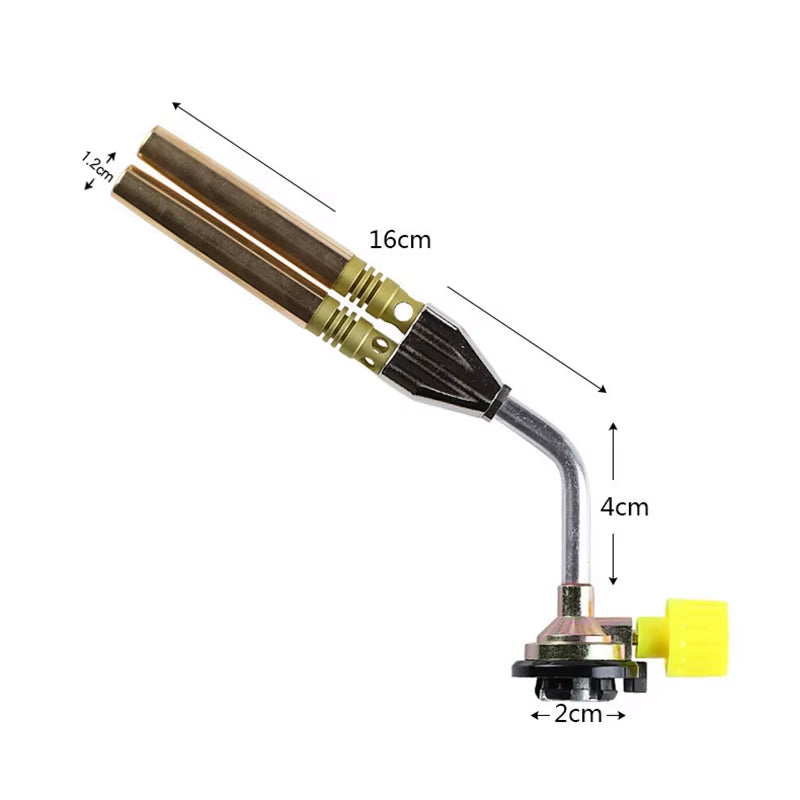 Double Tube Welding Torch Flame Gas Torch Lighter Butane Burner Outdoor Camping BBQ Ignition Flamethrower Grill Tool