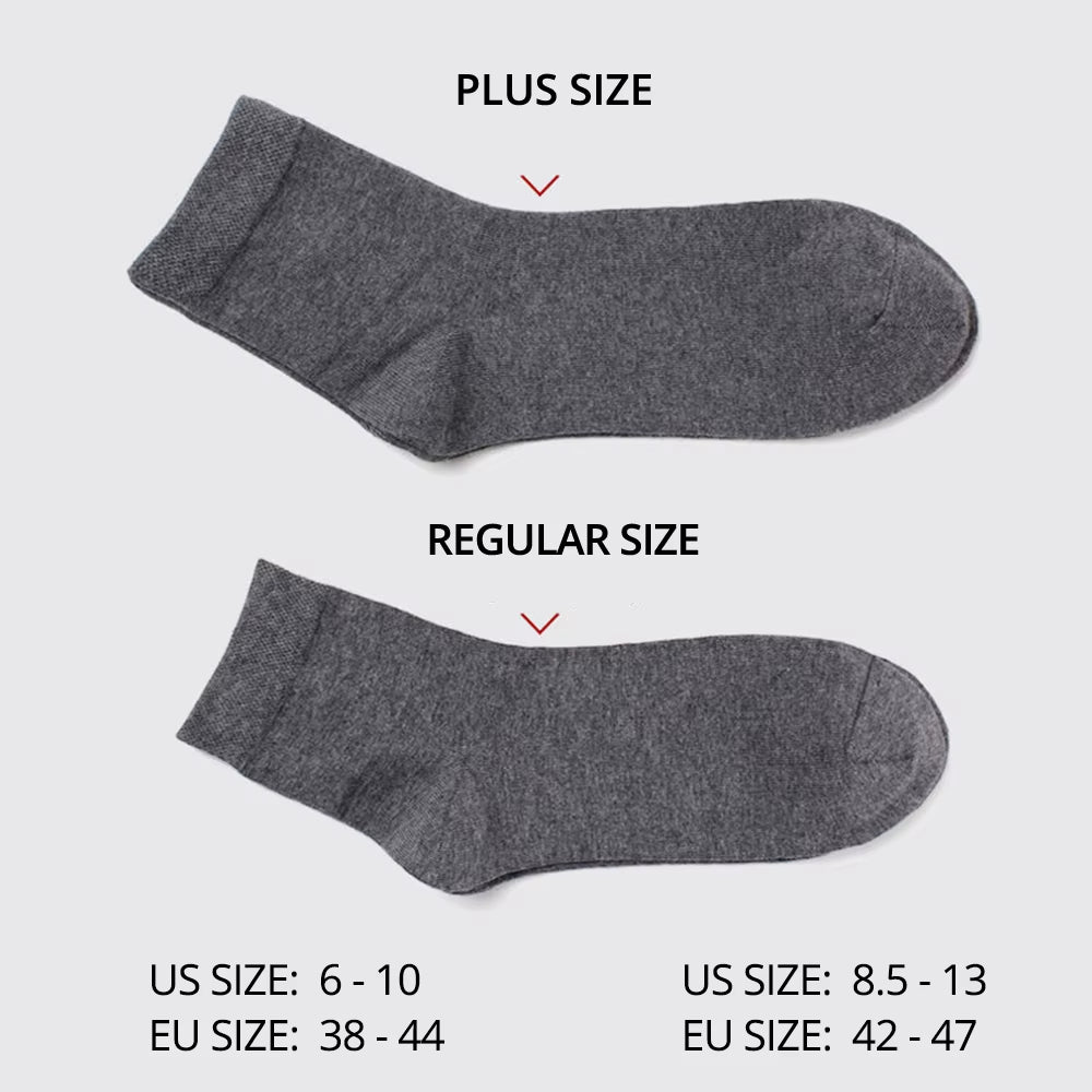 HSS 5/10 Pairs Men'S Cotton Blend Socks Black Business Men Socks Soft Breathable Summer Winter for Male Socks plus Size (6.5-14)