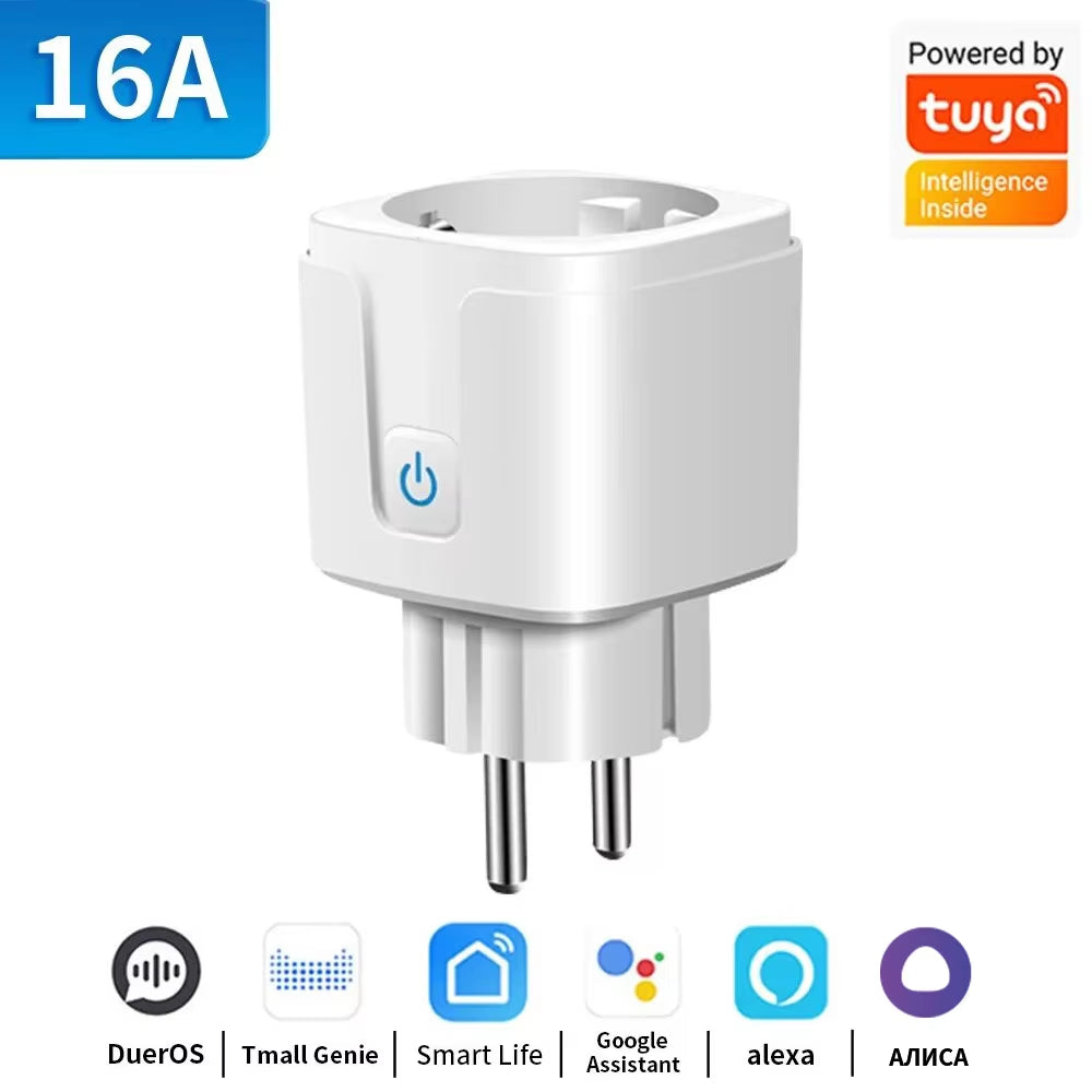 TNCE TUYA Smart Plug Wifi/Zigbee Socket EU 16A/20A with Power Monitor Timing Function Voice Control Works with Alexa Googlehome