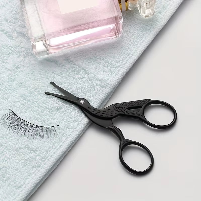 Round Head Stainless Steel Nose Hair Scissors Stork Type Beautyscissors for Eyebrows Nose Hair Beard Ear Hair Eyebrow Scissors