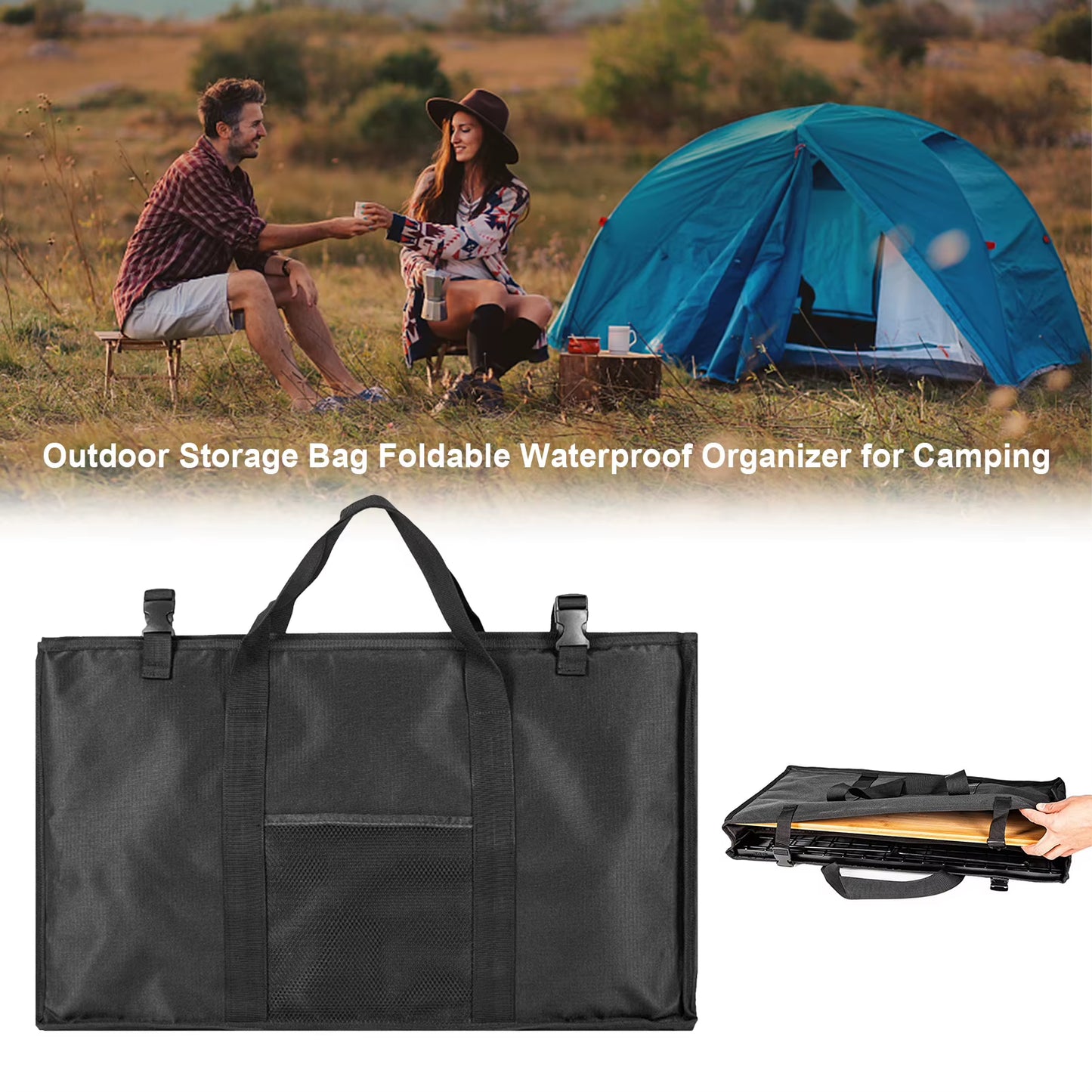 Camping Table Storage Bag Foldable Waterproof Organizer Outdoor Folding Oxford Iron Table Storage Bag Dustproof Durable Tote Bag
