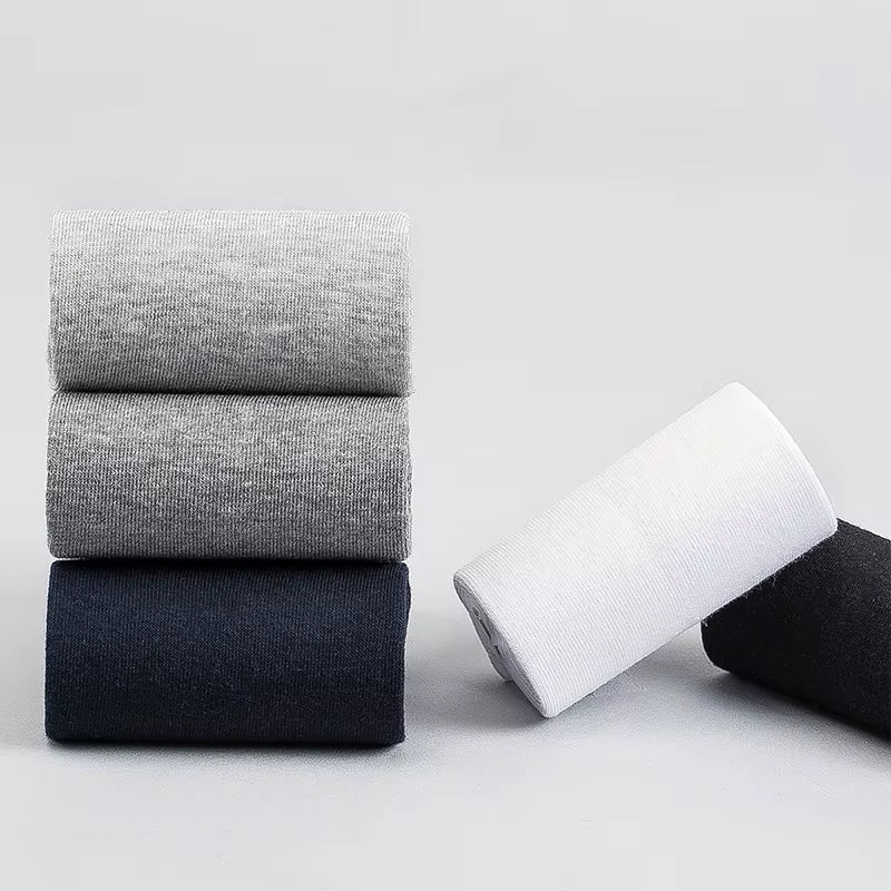 HSS 5/10 Pairs Men'S Cotton Blend Socks Black Business Men Socks Soft Breathable Summer Winter for Male Socks plus Size (6.5-14)