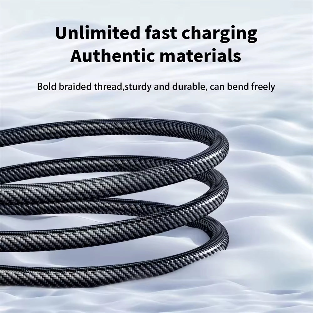 NNBILI 6A 120W USBA to Type C Super Fast Charge Cable Nylon Data Cord for Xiaomi POCO Samsung with Led Digital Display Cable