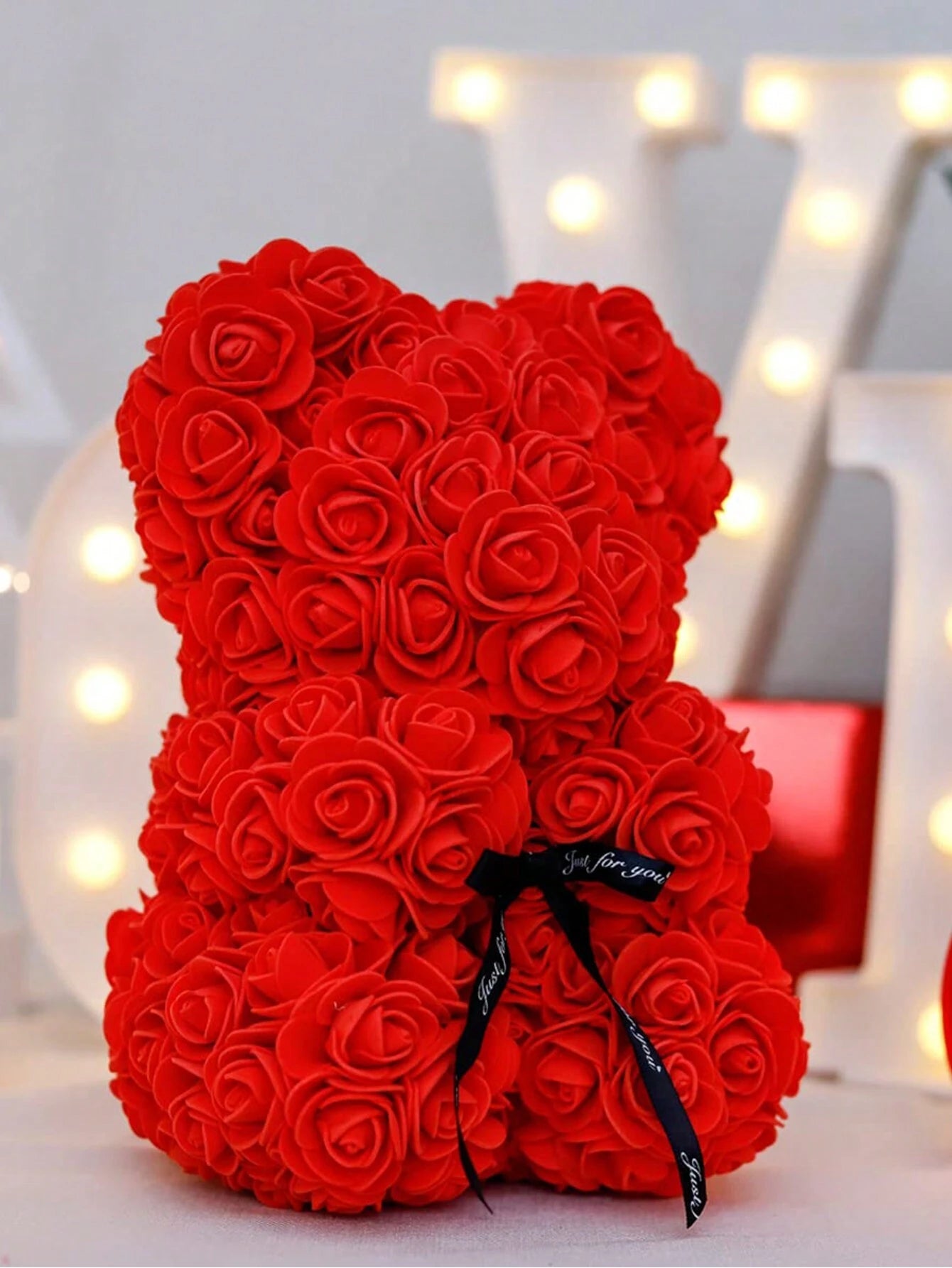 Eternal Rose Bear Valentine'S Day Gift PE Foam Flower Bear Creative Embrace Rose Bear, Table Decoration,Centerpieces,Artificial Flowers,Plastic Flowers