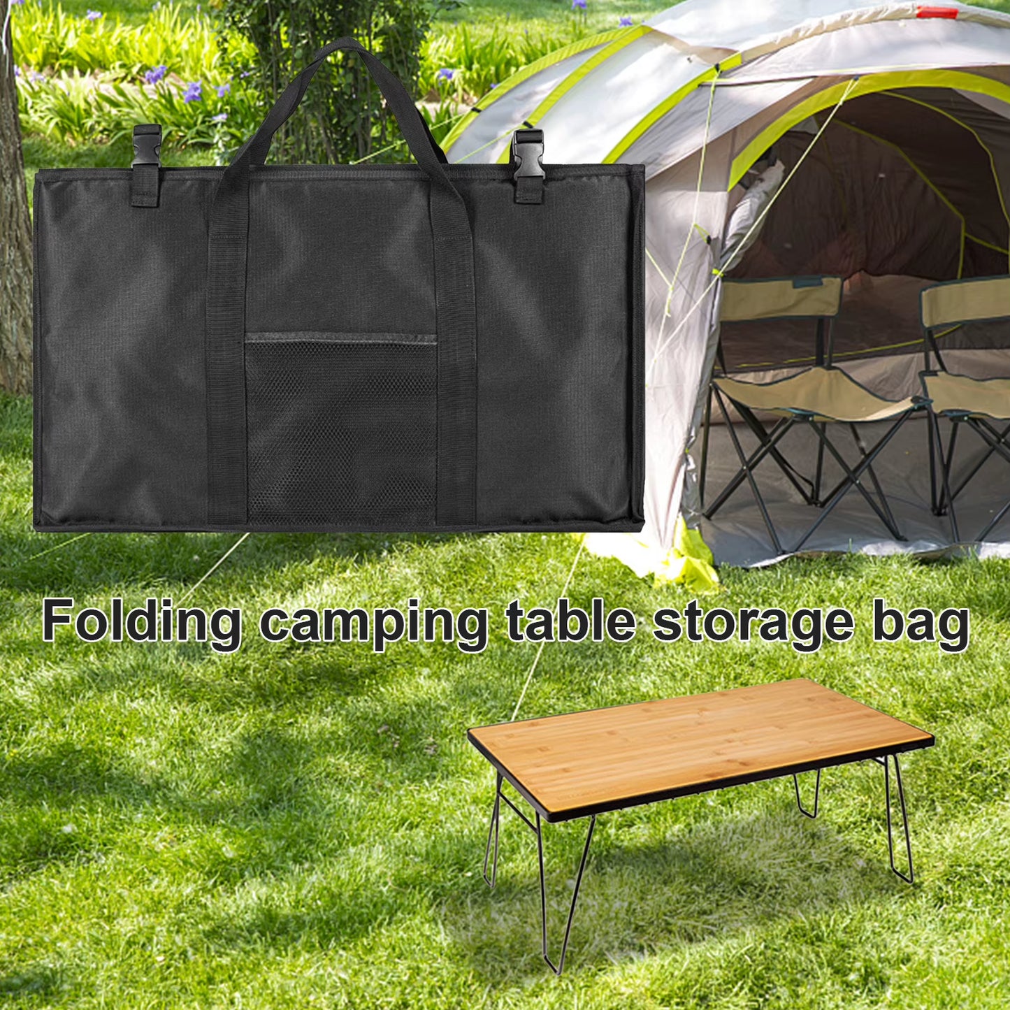 Camping Table Storage Bag Foldable Waterproof Organizer Outdoor Folding Oxford Iron Table Storage Bag Dustproof Durable Tote Bag