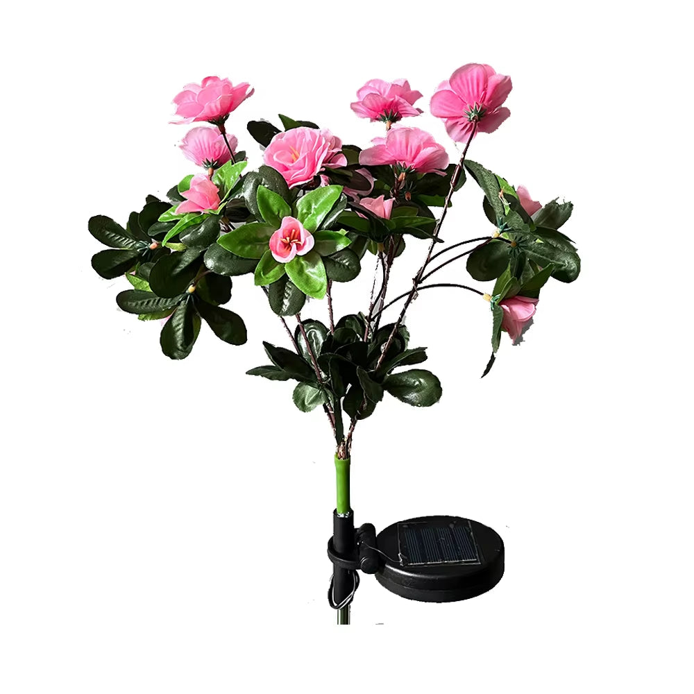 LED Azalea Solar Flowers Lights Solar Garden Lights Outdoor Decorative IP65 Waterproof for Pathway Patio Lawn Backyard Gifts