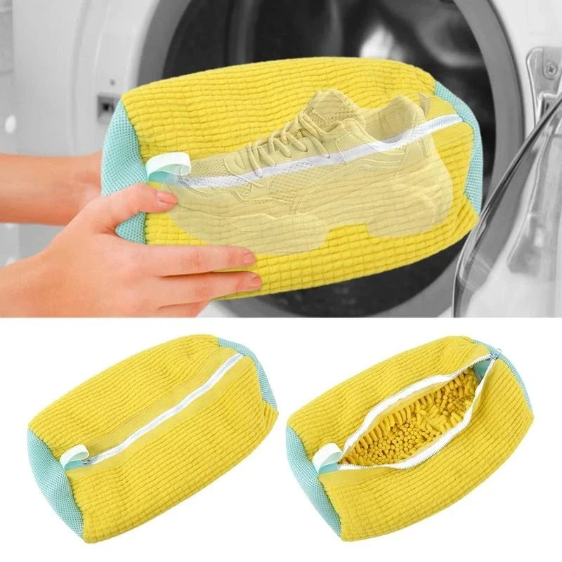 Cotton Washing Shoe Bag Set - Durable Laundry Organizer with Fluffy Fibers for Easy Dirt Removal and Anti-Deformation Protection