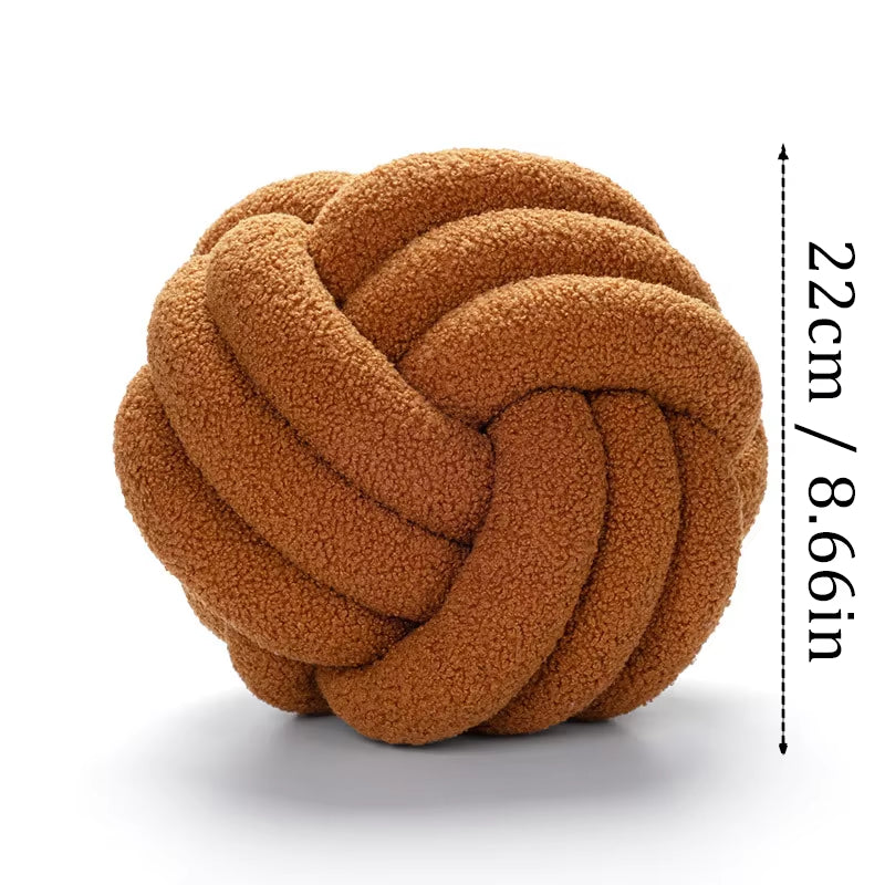 Knot Ball round Throw Pillows Home Decor Soft Couch Bench Cushion Velvet Knot Pillows on Lounge Chair Backrest Pad Throw Pillows