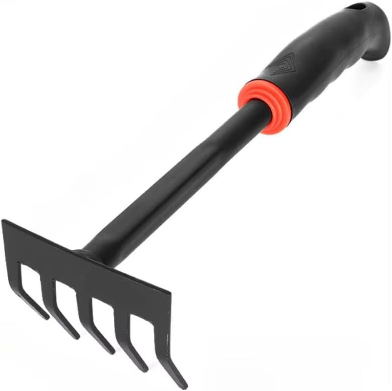Garden Tool Set, 6 PCS Heavy Duty Gardening Tool Set with Rubber , Rake Shovel Outdoor Hand Tools Set, Comb Tool Gifts for Se