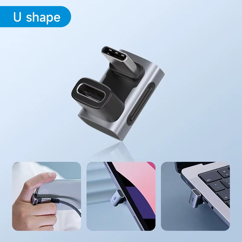 Hagibis 240W USB C to C Adapter 40Gbps 8K 60Hz 90 Degree Converter USB4 Adapter for Thunderbolt 4/3 Macbook Iphone 16 Pro Tablet