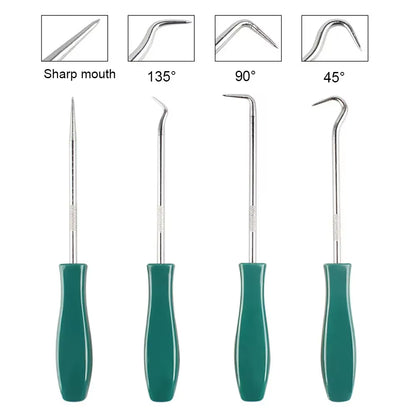 Hot Sale 4Pcs 135Mm Car Auto Vehicle Oil Seal Screwdrivers Set O-Ring Seal Gasket Puller Remover Pick Hooks Repair Tools for Car