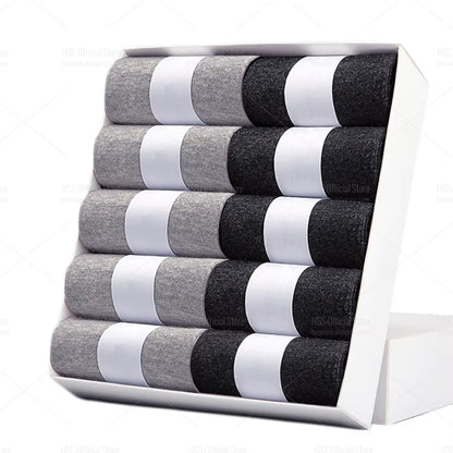 HSS 5/10 Pairs Men'S Cotton Blend Socks Black Business Men Socks Soft Breathable Summer Winter for Male Socks plus Size (6.5-14)