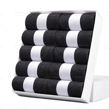 HSS 5/10 Pairs Men'S Cotton Blend Socks Black Business Men Socks Soft Breathable Summer Winter for Male Socks plus Size (6.5-14)