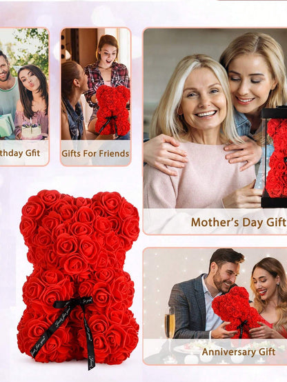 Eternal Rose Bear Valentine'S Day Gift PE Foam Flower Bear Creative Embrace Rose Bear, Table Decoration,Centerpieces,Artificial Flowers,Plastic Flowers