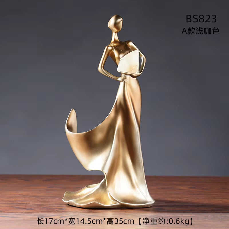 Women Skirt Wine Rack Crafts Statue, Luxurious Sculpture, Creative Figure Character Ornaments, Home Decor, Simple and Modern