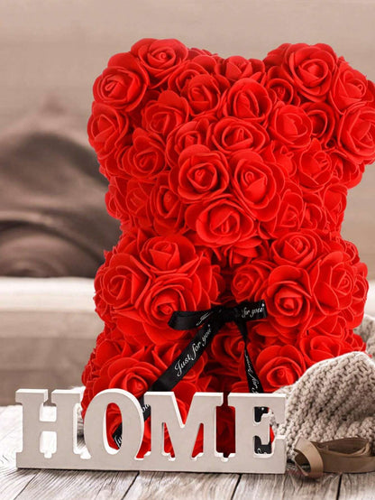 Eternal Rose Bear Valentine'S Day Gift PE Foam Flower Bear Creative Embrace Rose Bear, Table Decoration,Centerpieces,Artificial Flowers,Plastic Flowers