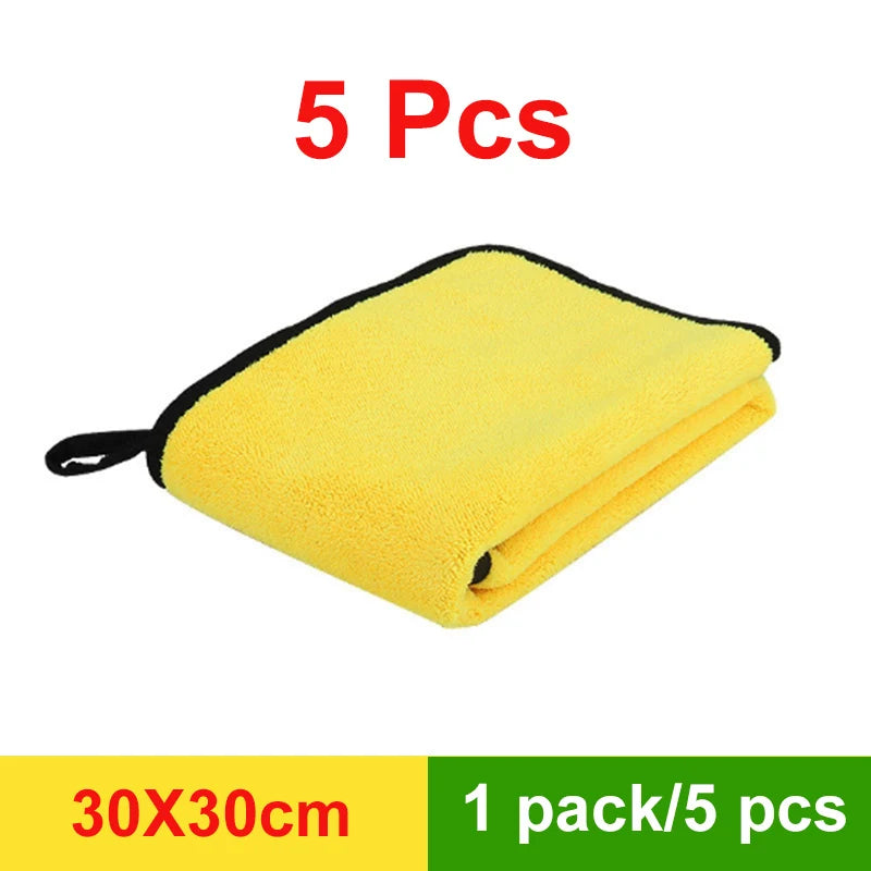 3/5/10 Pcs Extra Soft Car Wash Microfiber Towel Car Cleaning Drying Cloth Car Care Cloth Detailing Car Washtowel Never Scrat