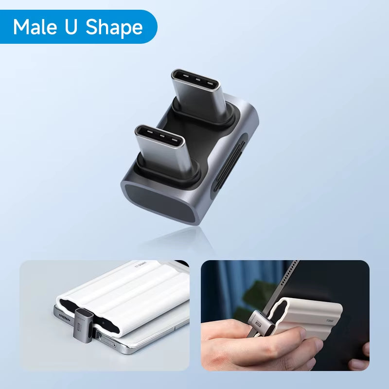 Hagibis 240W USB C to C Adapter 40Gbps 8K 60Hz 90 Degree Converter USB4 Adapter for Thunderbolt 4/3 Macbook Iphone 16 Pro Tablet