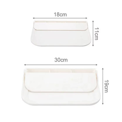 Folding Wall Mounted Shelf Saving Space Foldable Storage Rack Punch-Free Phone Holder Wifi Router Storage Tray Bathroomorganizer
