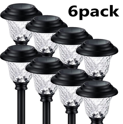 Outdoor Solar Pathway Lights 6Pack Stainless Steel Solar Garden Lights Auto on off Path Lights Landscape Lighting