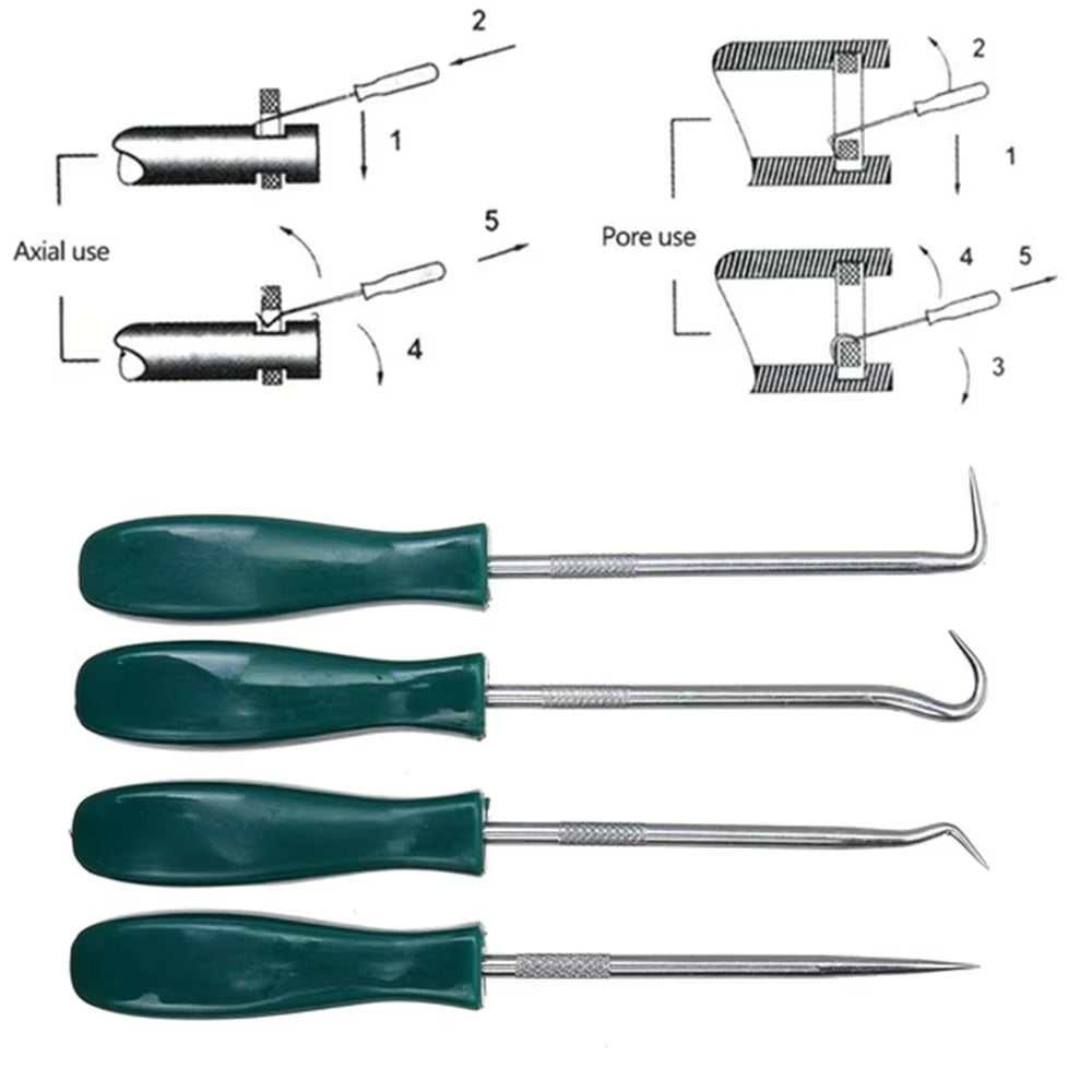 Hot Sale 4Pcs 135Mm Car Auto Vehicle Oil Seal Screwdrivers Set O-Ring Seal Gasket Puller Remover Pick Hooks Repair Tools for Car