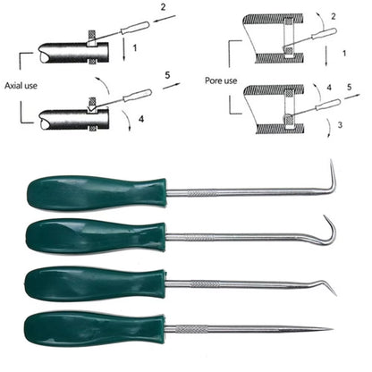 Hot Sale 4Pcs 135Mm Car Auto Vehicle Oil Seal Screwdrivers Set O-Ring Seal Gasket Puller Remover Pick Hooks Repair Tools for Car