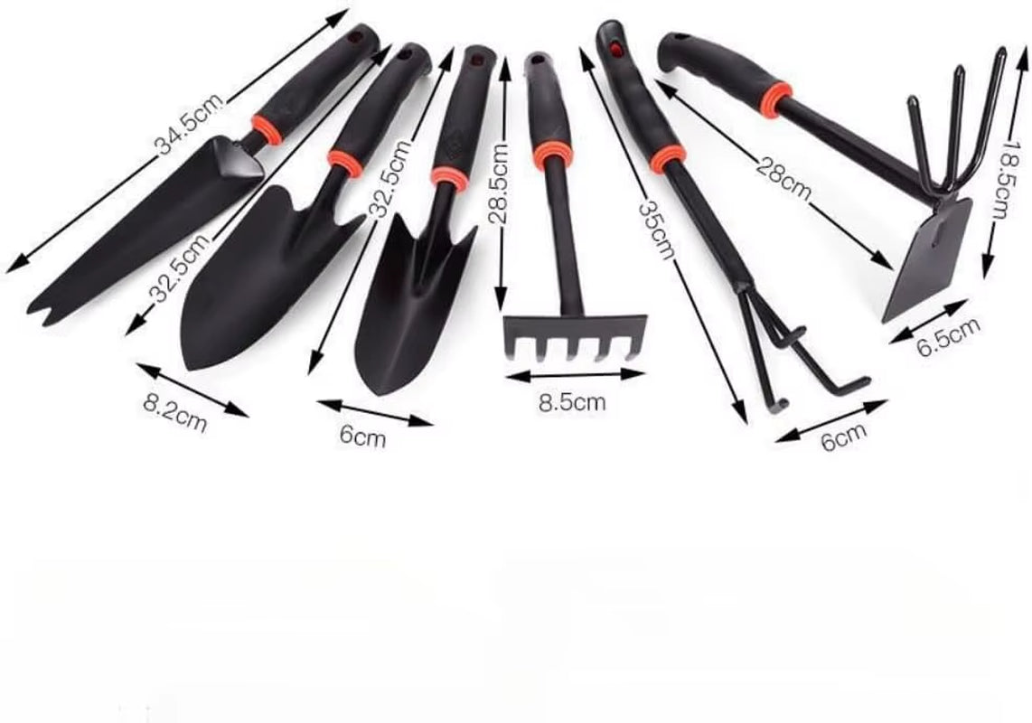 Garden Tool Set, 6 PCS Heavy Duty Gardening Tool Set with Rubber , Rake Shovel Outdoor Hand Tools Set, Comb Tool Gifts for Se