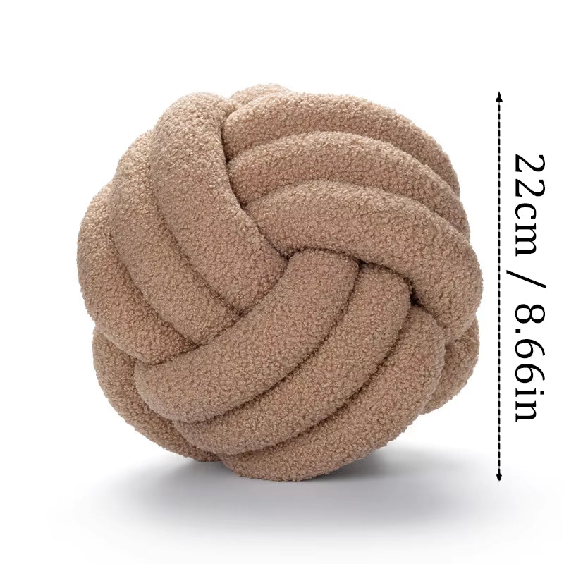 Knot Ball round Throw Pillows Home Decor Soft Couch Bench Cushion Velvet Knot Pillows on Lounge Chair Backrest Pad Throw Pillows