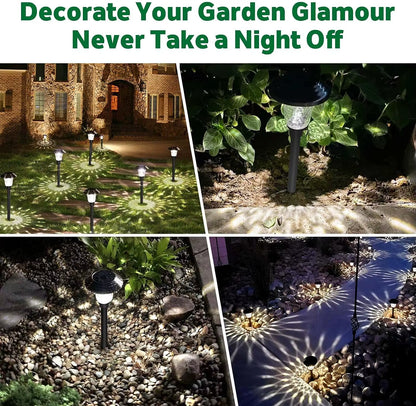 Outdoor Solar Pathway Lights 6Pack Stainless Steel Solar Garden Lights Auto on off Path Lights Landscape Lighting