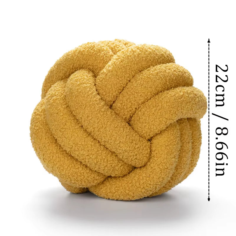 Knot Ball round Throw Pillows Home Decor Soft Couch Bench Cushion Velvet Knot Pillows on Lounge Chair Backrest Pad Throw Pillows