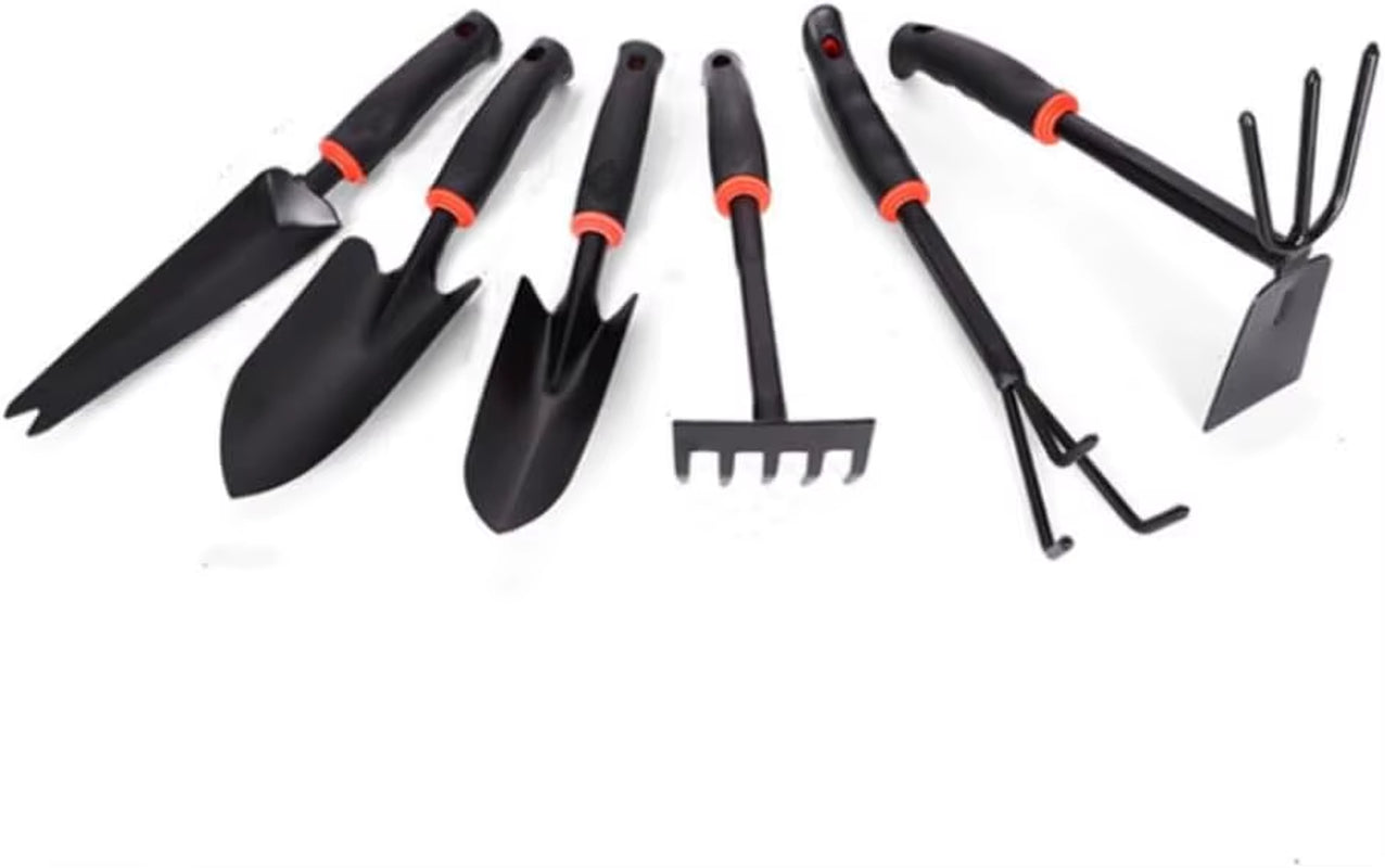 Garden Tool Set, 6 PCS Heavy Duty Gardening Tool Set with Rubber , Rake Shovel Outdoor Hand Tools Set, Comb Tool Gifts for Se
