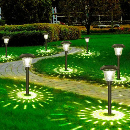 Outdoor Solar Pathway Lights 6Pack Stainless Steel Solar Garden Lights Auto on off Path Lights Landscape Lighting