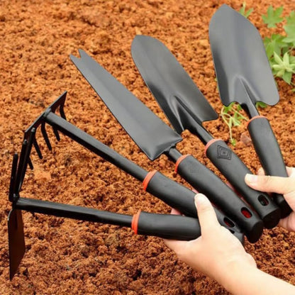 Garden Tool Set, 6 PCS Heavy Duty Gardening Tool Set with Rubber , Rake Shovel Outdoor Hand Tools Set, Comb Tool Gifts for Se